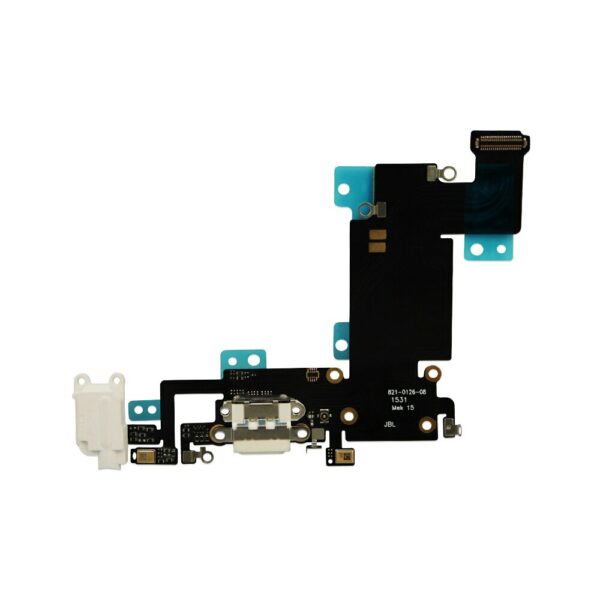 High Quality Charging Flex Cable For iPhone 6S Plus USB Charger Port Dock Connector With Mic - Iphone 6 Plus Opladerforbindelse Flex Kabel - Hvid