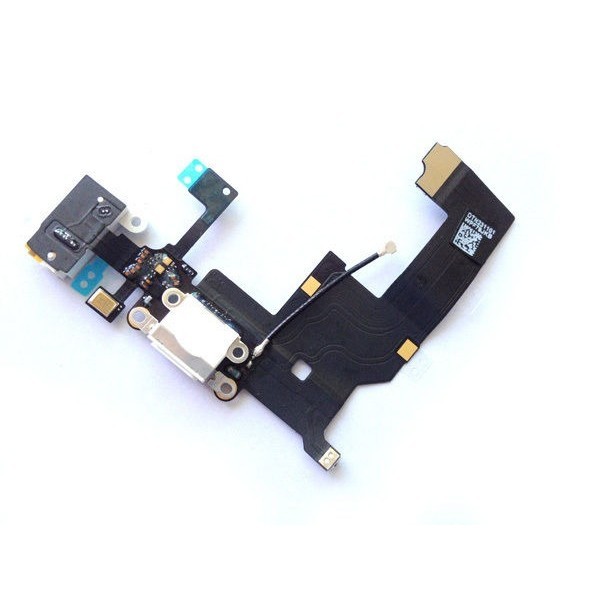 charging connector flex cable for apple iphone 5 5g with microphone headphone jack white maxbhi 9 6 1 - Iphone 5G Opladerforbindelse Flex Kabel - Hvid