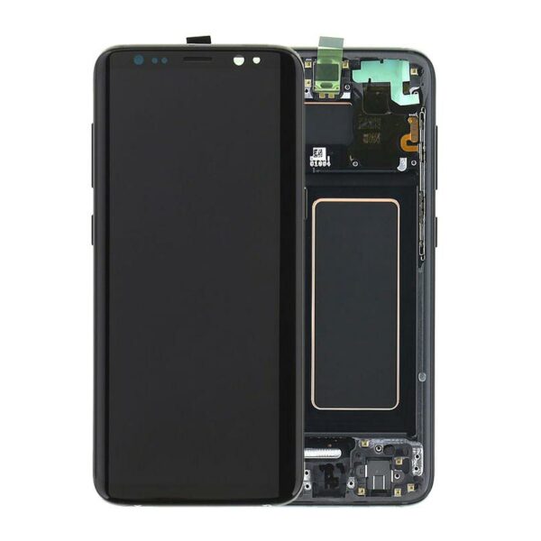 Samsung Galaxy S8 G950F Front Cover LCD Display Black 10082018 1 p - Samsung S8 Skærm Med Ramme OEM LCD - Sort