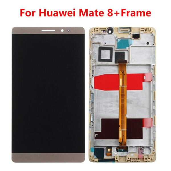 mate 8 koyu gold - Huawei Mate 8 Skærm Med Ramme Oem Kvalitet