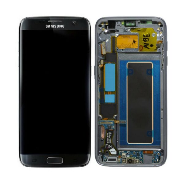 s7 edge siyah - Samsung S7 Edge Lcd Skærm Med Ramme OEM
