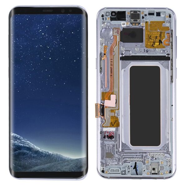 s8 beyaz - Samsung S8 Skærm Med Ramme OEM LCD - Sort