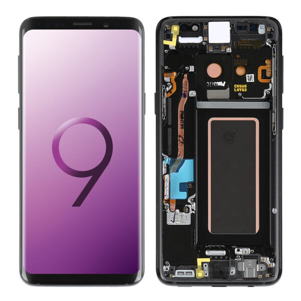 s9 siyah - Samsung S9 Sort Lcd Skærm Med Ramme OEM