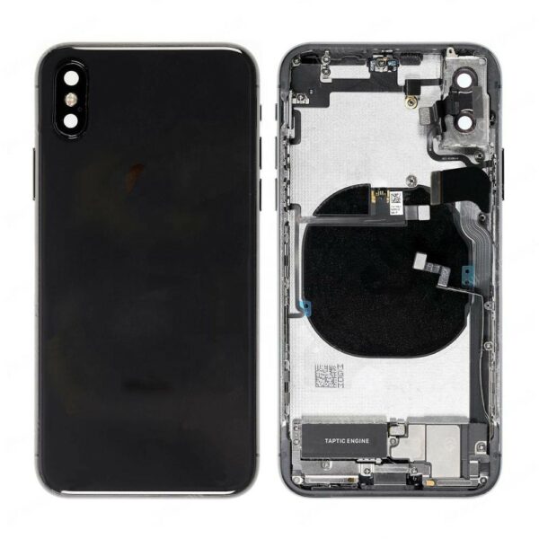 iphone x sort - iPhone X Komplet Back Cover Housing