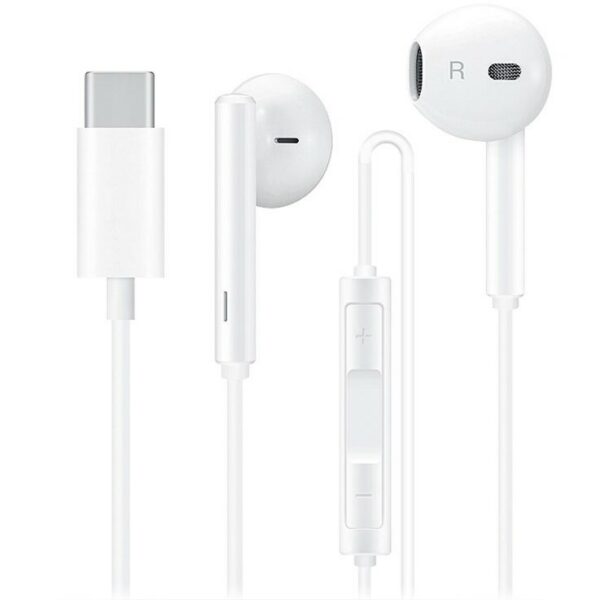 huawei classic earphones usb c hi res audio white 15e - USB-C In-Ear Headset Hvid