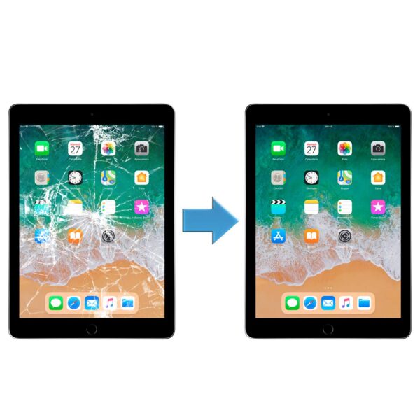 71pIB - iPad 6 2018 Hvid Premium Touch Skærm(Med Knap)