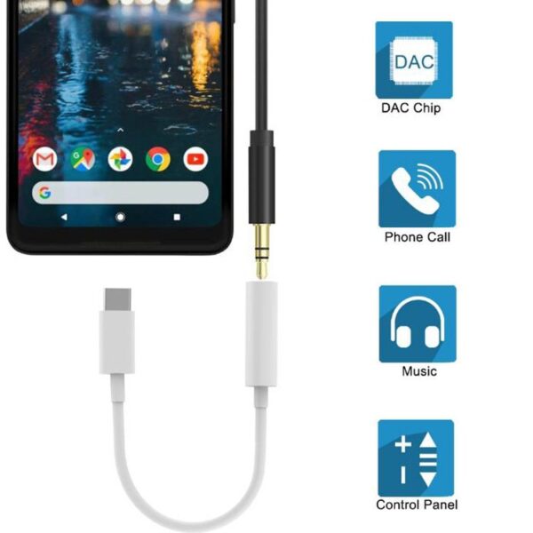 ac 2 - USB-C 3.1 til aux adapter - Hvid