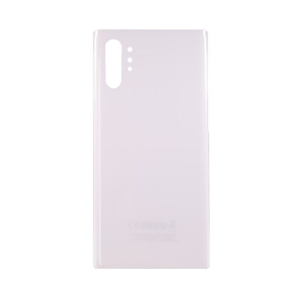 hvid - Samsung Note 10 Bagglas Uden Kameralinse (Med Logo)