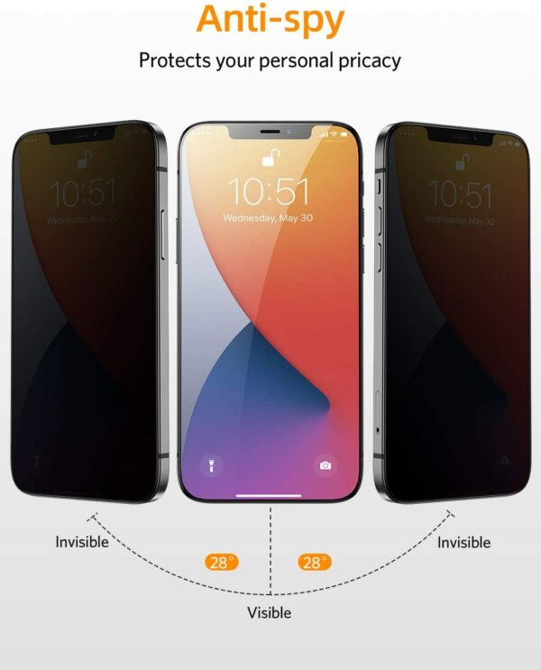 iphone 12 2 3 - iPhone 14 Pro Max Privacy Skærmbeskyttelse (Anti-Spy)