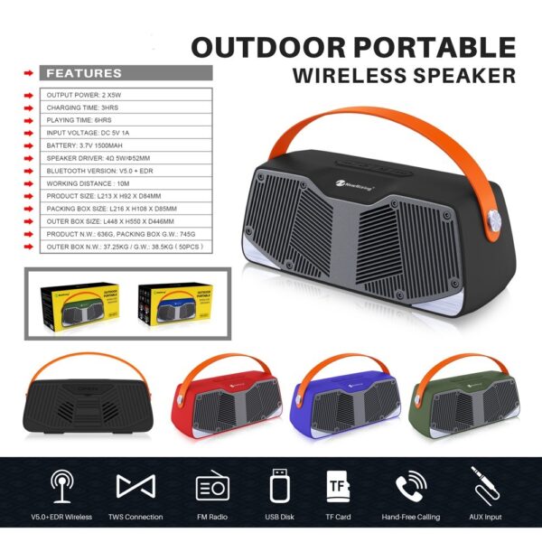 kyr online SC 100102268 10 1000X1000 - NR4021 Portable TWS Bluetooth Højttaler - Grøn