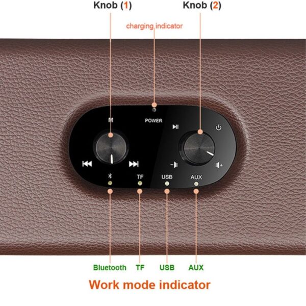 kyr online SC 100102405 5 1000X1000 - D30 Retro Wood Double Horns Bluetooth Højttaler - Brun