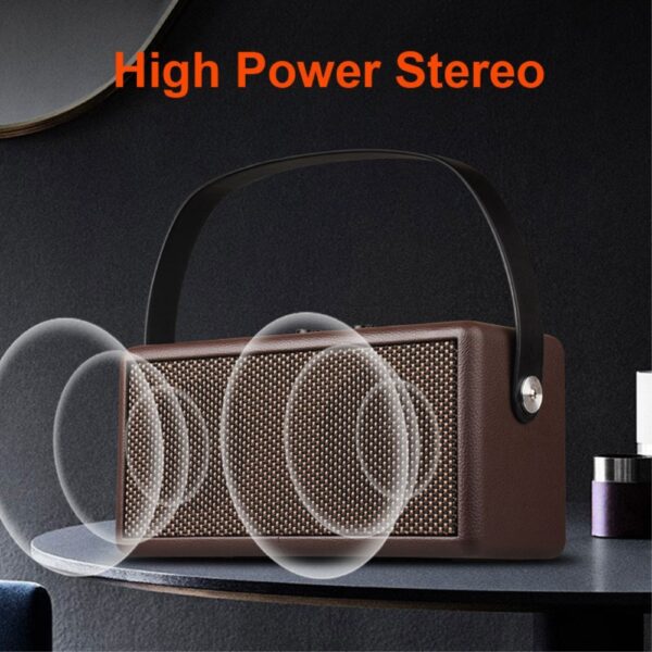 kyr online SC 100102405 9 1000X1000 - D30 Retro Wood Double Horns Bluetooth Højttaler - Brun