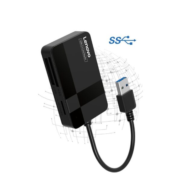 kyr online SC 610400007 5 1000X1000 - Lenovo D302 USB 3.0 Multi kortlæser - SD/Micro/CF/MS - Sort