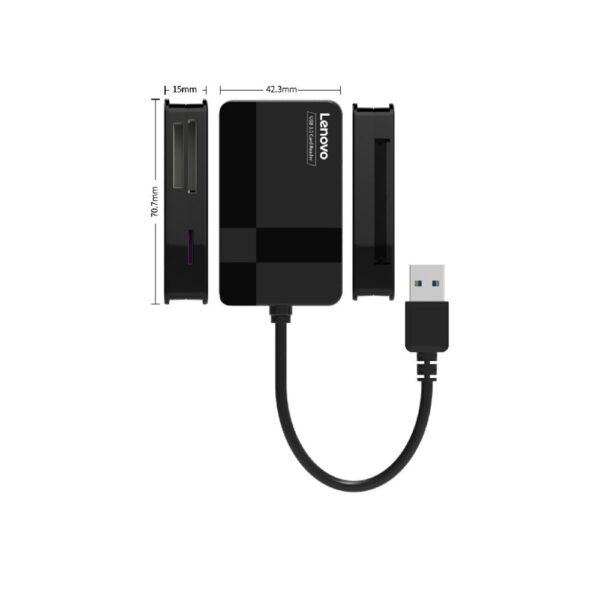 kyr online SC 610400007 8 1000X1000 - Lenovo D302 USB 3.0 Multi kortlæser - SD/Micro/CF/MS - Sort