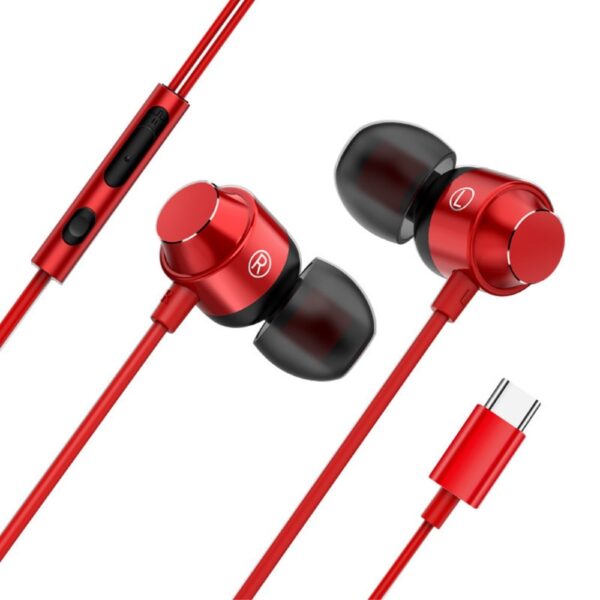 kyr online ctype red - C-type Hovedtelefoner Stereo Headset Med Mikrofon