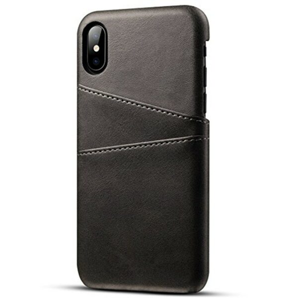 kyr online sort 1 - iPhone 12 Læder Bagcover Med Kortholder