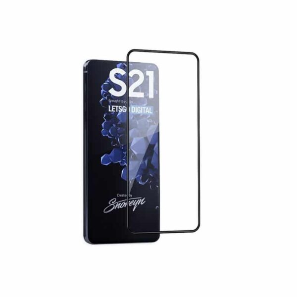 s21 tempredglass 2 - Samsung S21 Full Skærmbeskyttelse – Sort Ramme Without Finger Print Hole