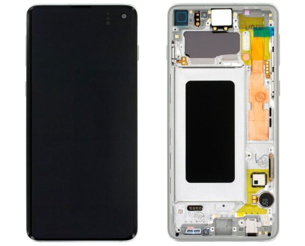 samsung g973f galaxy s10 lcd display module prism - Samsung Galaxy S10 Plus Servise Pack Original LCD Skærm (Med Rame)