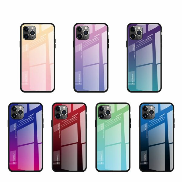 eng pl Gradient Glass Durable Cover with Tempered Glass Back iPhone 11 Pro Max pink purple 55691 4 - Iphone XS Max Glas Cover