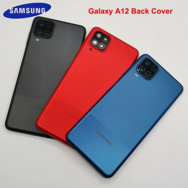 Samsung Galaxy A12 Back Battery Cover Rear Housing Cover Replacement With Side Button and Camera Lens.jpg Q90.jpg - Samsung Galaxy A12 Bagglas/Batteri Cover/Back Glass