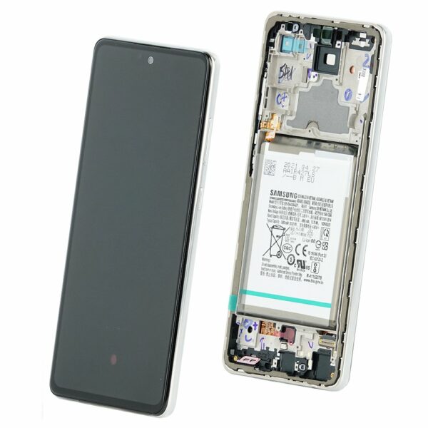 Samsung A72 lcd hvid - Samsung A72 Lcd Skærm Med Ramme (Original Service Pack) Med Batteri