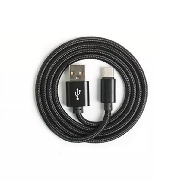 Ha5244b960d664142bd41bb1ee1e789d0H - Nylon Sort USB - C-Type Kabel(1 mt)