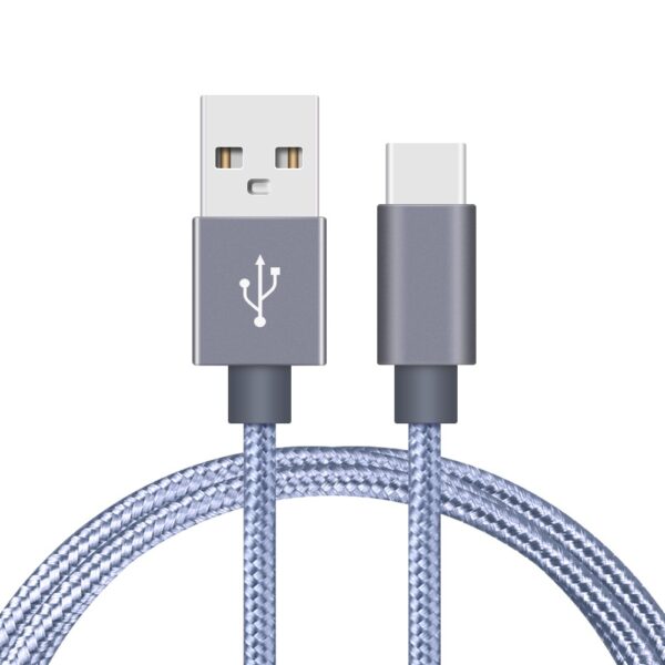 lightblue Nylon Cable - Nylon USB - Iphone Kabel(1 mt)