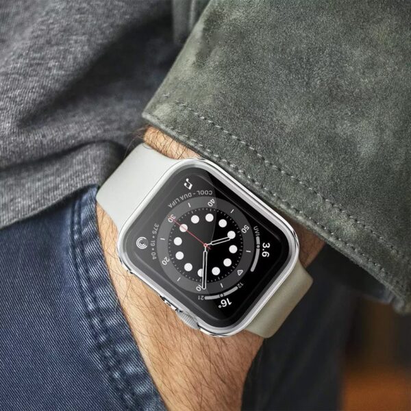 2in1 silikon cover 3 - Sportsrem Med Cover Sort til Apple Watch