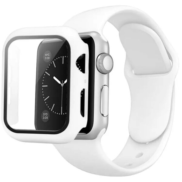 2in1 silikon cover white - Sportsrem Med Cover Med Cover Hvid til Apple Watch