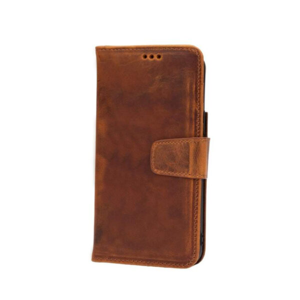 Clasic case 6 - Ægte Læder Classic Wallet IPhone 14 Series Cover -Brun