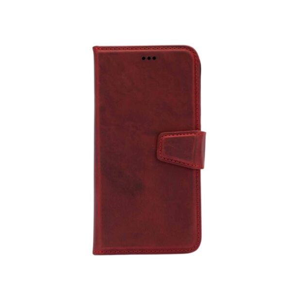 Macig case red 2 - Ægte Læder Magic Wallet IPhone Cover - Rød