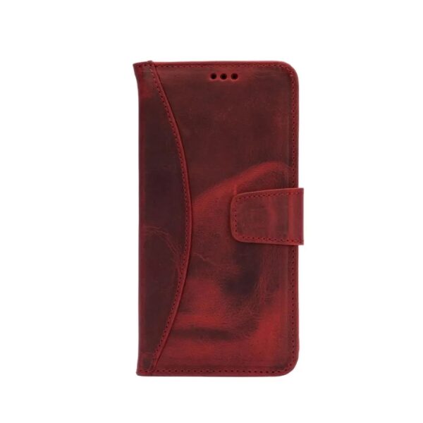 mwpcb 9 - Ægte Læder Moon Wallet IPhone Cover - Rød