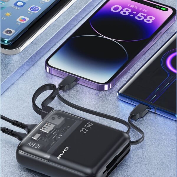 9 - Awei P149K Hurtig Powerbank 10.000 mAh