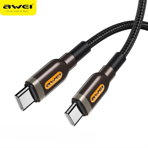 Awei CL 125T 1 - AWEI CL-125T 60W USB-C to USB-C Fast Oplader