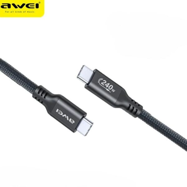 Awei CL 140 3 - AWEI CL-140 100W USB-C to USB-C Fast Oplader