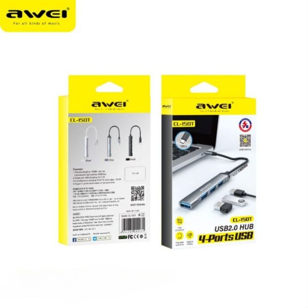 Awei CL 150T 1 - Awei CL-150T USB Hub med 4 porte