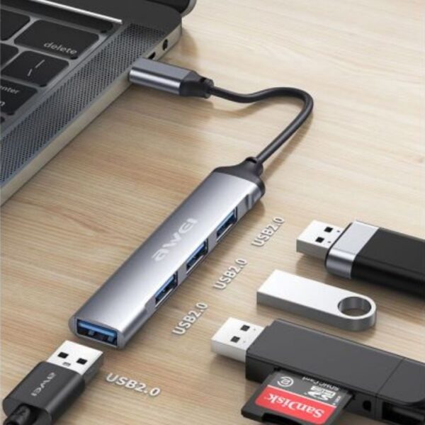 Awei CL 150T 7 - Awei CL-150T USB Hub med 4 porte