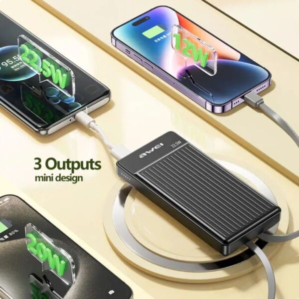 2 - Awei P88K Hurtig Powerbank 10.000 mAh