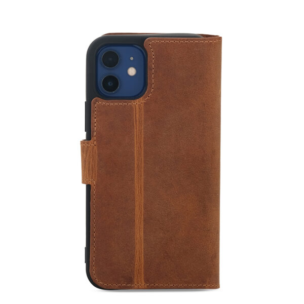 kahve acik 1 - Ægte Læder Magic Wallet IPhone Cover -Brun