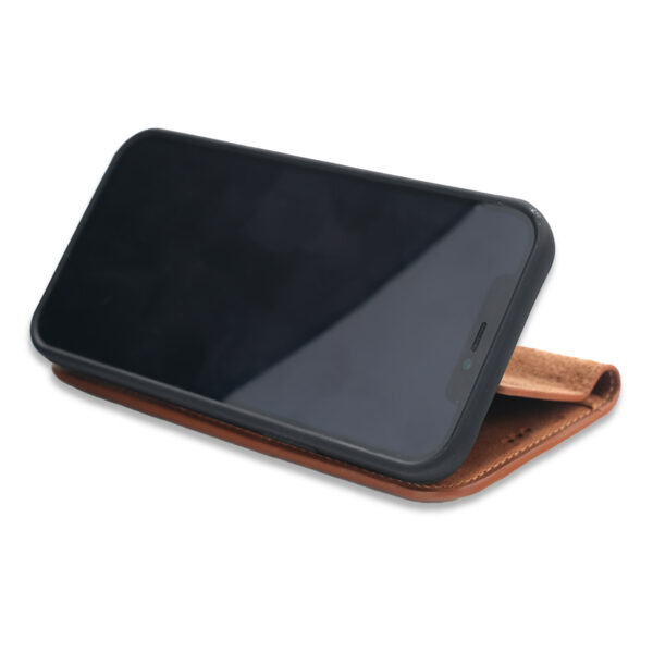 kahve acik 3 - Ægte Læder Magic Wallet IPhone Cover -Brun