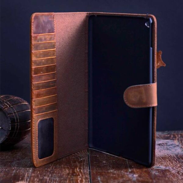 Ipad 5 Aegte Crazy Horse laeder6 1 - Crazy Læder IPad Pung Cover
