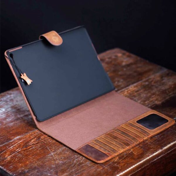 Ipad 5 Aegte Crazy Horse laeder8 - Crazy Læder IPad Pung Cover