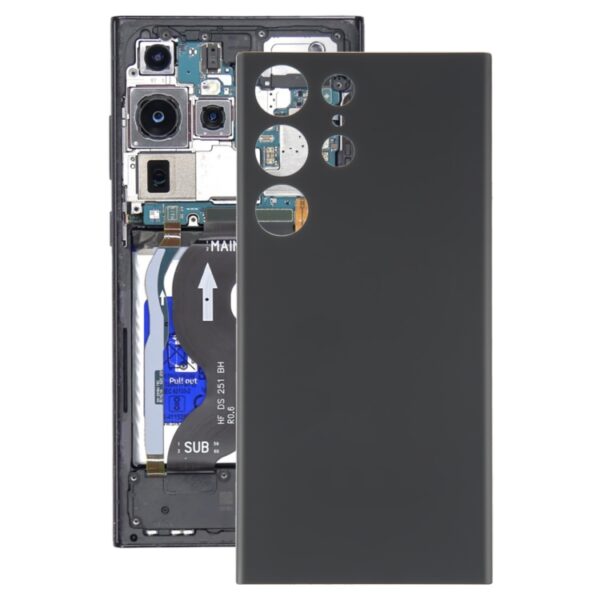 SPA3579BL - Samsung Galaxy S23 Ultra Bagglas/Battery Cover/Back Glass Med Kamera Lens